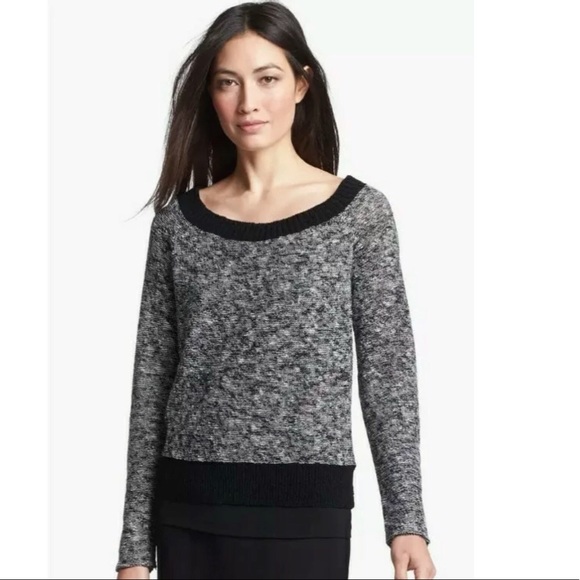 EILEEN FISHER Melange Linen Cotton Twist Sweater - Picture 1 of 7